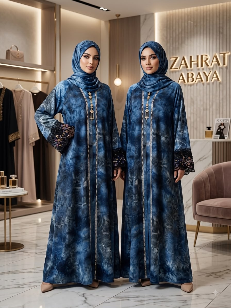 Indigo Flow Abaya