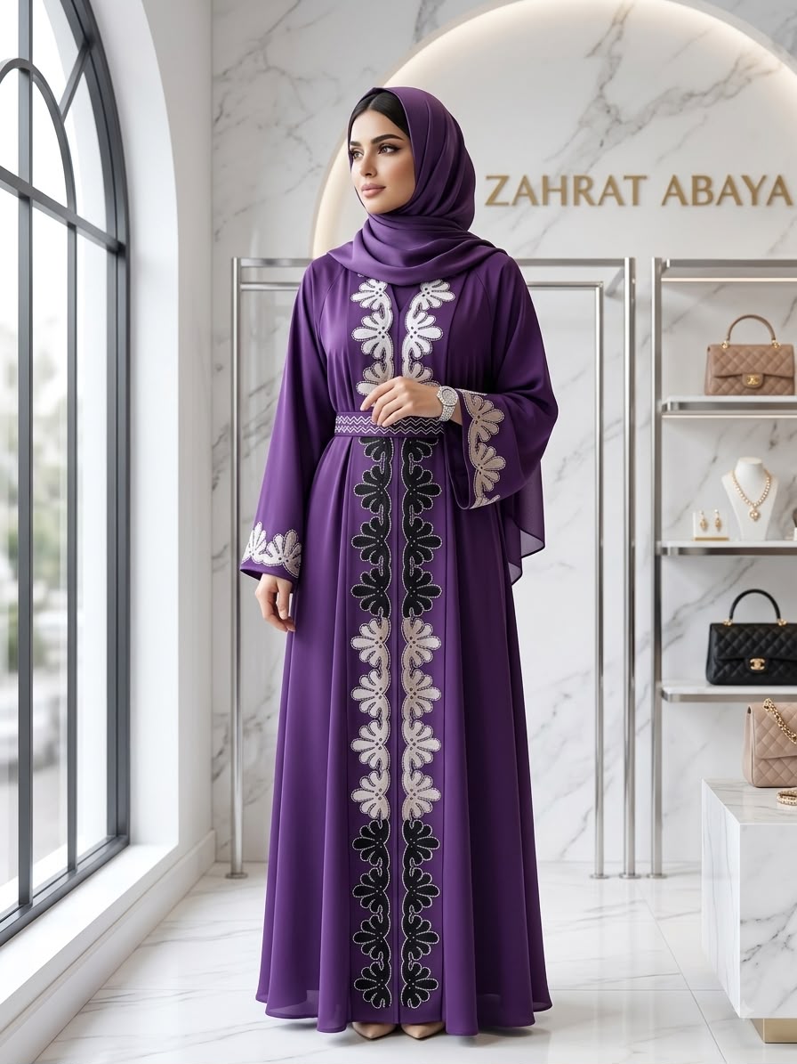 Amethyst Bloom Abaya