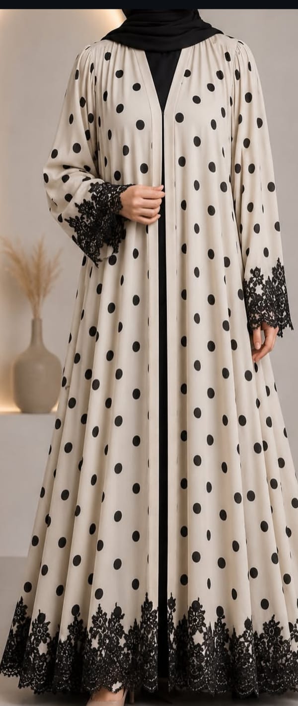 Ivory Polka Abaya